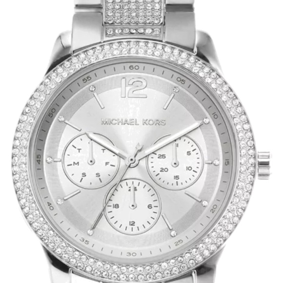 Michael Kors MK7294 Oversized Tibby Pavé Silver-Tone Watch - Picture 2 of 8